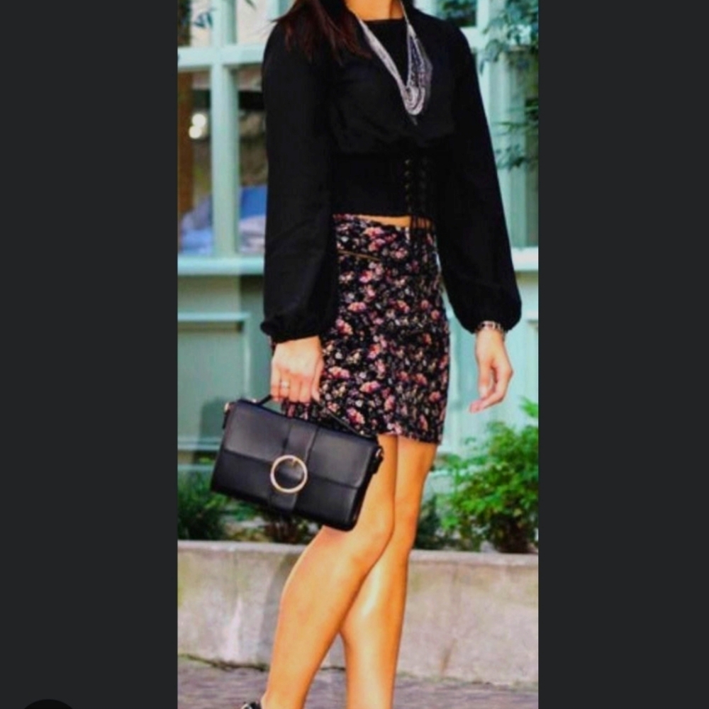 Target Mossimo NWOT Corduroy Mini Skirt With Flowers